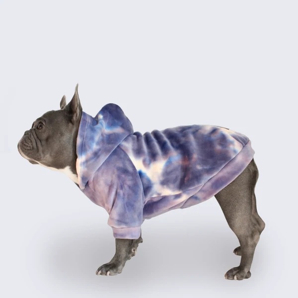 Hunde Hoodie Batik marine-violett